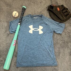 Under Armour Kids Heather Blue Tee